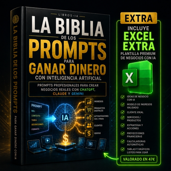 Domina La Biblia de los Prompts para Ganar Dinero con Inteligencia Artificial + Excel de trabajo
