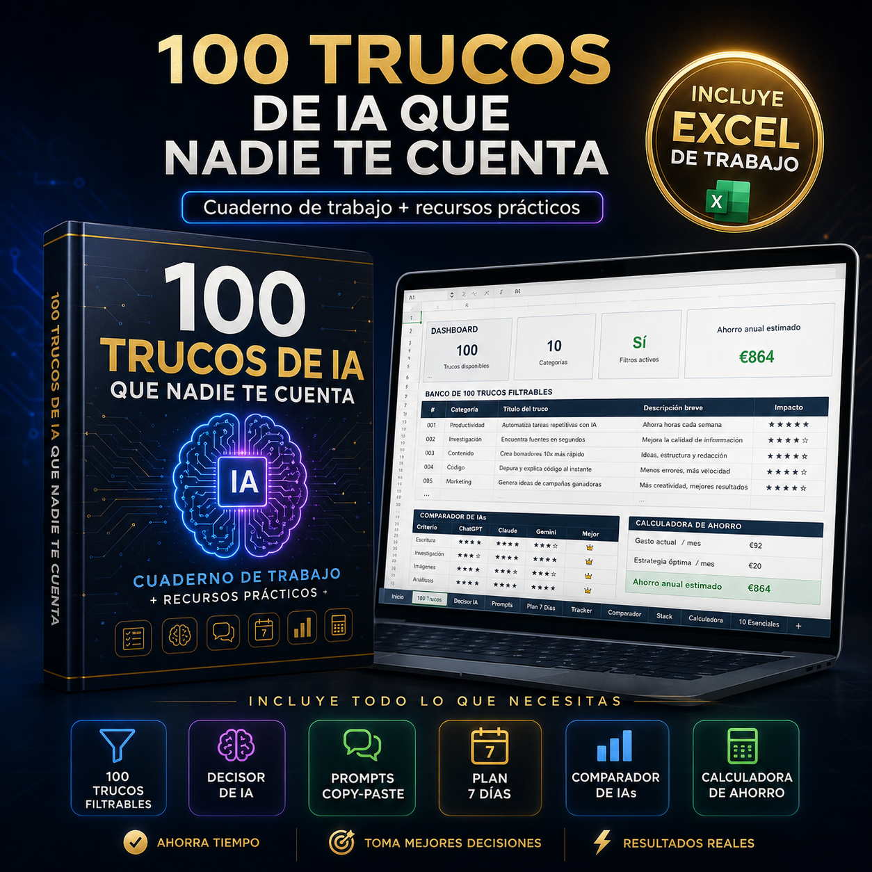 100 Trucos de IA que Nadie te Cuenta + Excel + (App TrucosIA)
