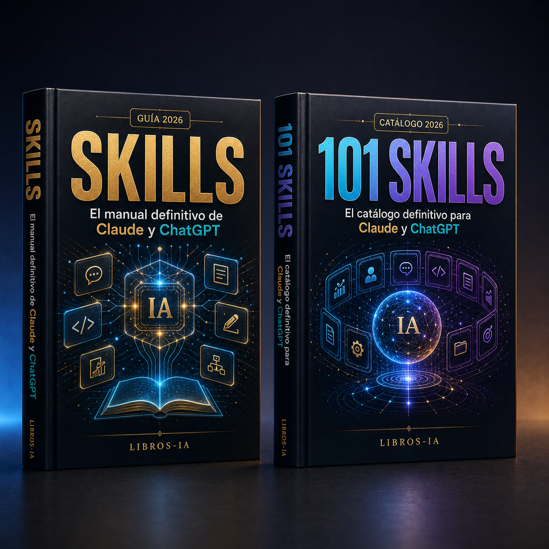 Pack de dos ebooks: SKILLS y 101 SKILLS para Claude y ChatGPT